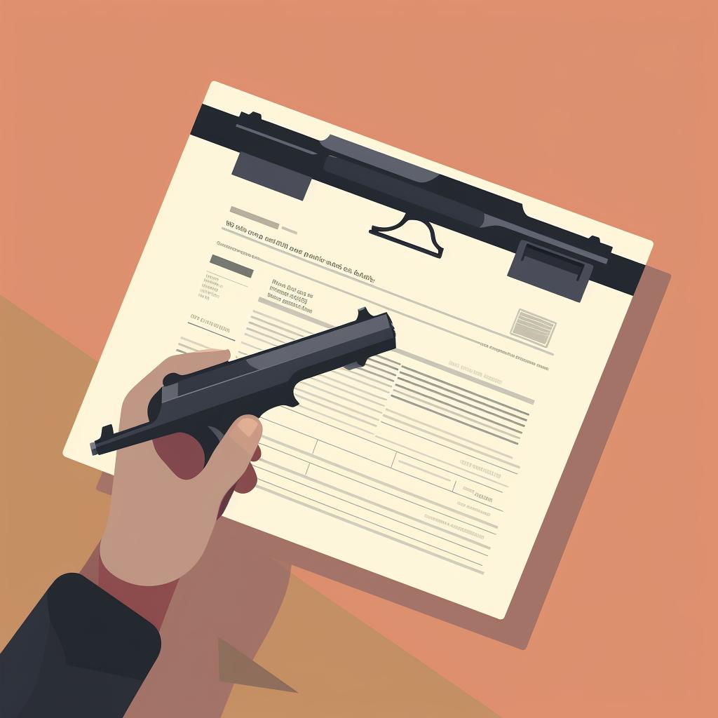 A person filling out a gun license application form